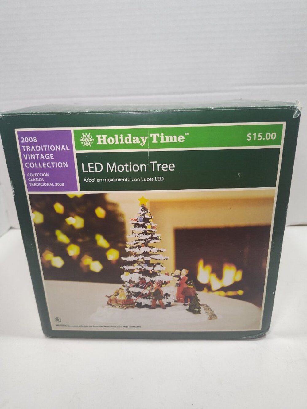 2008 Holiday Time LED Motion Tree Christmas Village Animated Lighted
